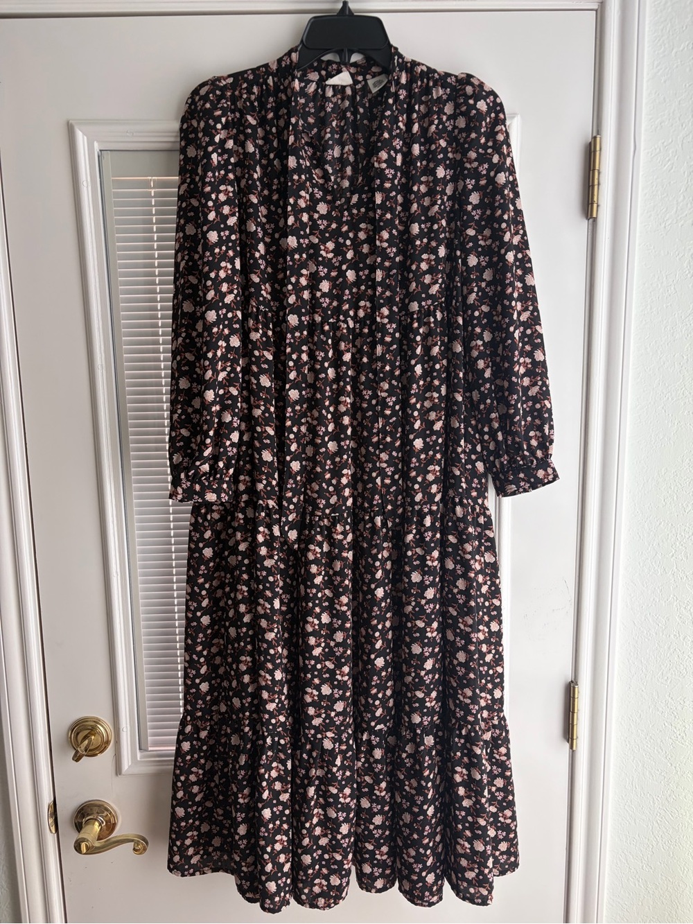 Levi's Black Midi Dress with Blush Floral Print